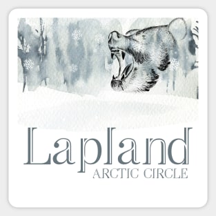 WINTER WILD LIFE  BEAR ARCTIC CIRLE LAPLAND SCANDINAVIA Sticker